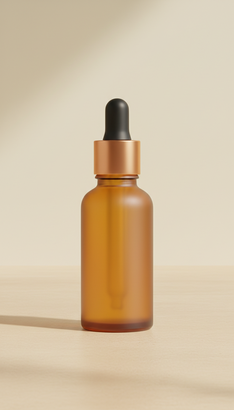 Revitalizing facial oil dropper bottle